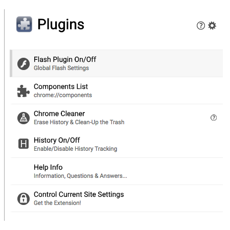 Plugins Button Screenshot